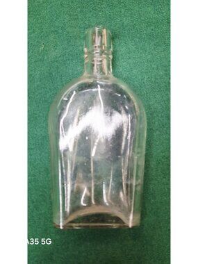 Vintage Clear Glass Flask-Style Bottle 6 Inches Decorative Collectible